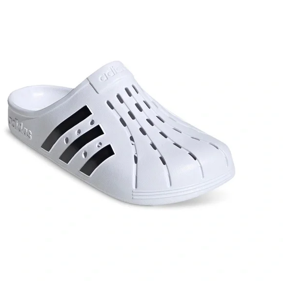 Brand New Adidas Adilette White/Black Clog sz 7 & 8 women left - Picture 10 of 11